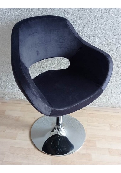 Kamusalmarket Bekleme Koltuğu Krom Tepsi Ayaklı Döküm Süngerli Kumaş Antrasit