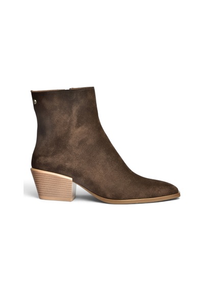 Fox Shoes Z654037561 Kahverengi Hakiki Deri Süet Alçak Topuklu Western Kadın Bot