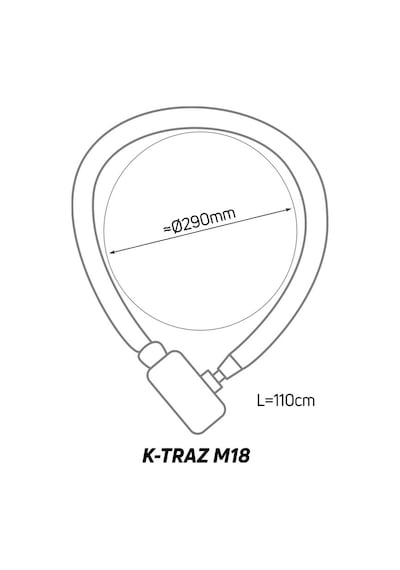 Zefal K-ttraz M18 Anahtarlı Zincir Bisiklet Kilidi 110x10mm Siyah