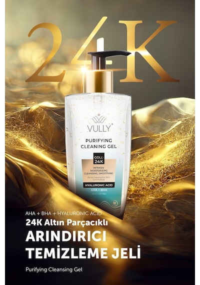 Vully 24K Altın Parçacıklı Gözenek Sıkılaştırıcı Yüz Temizleme Jeli 200 ML