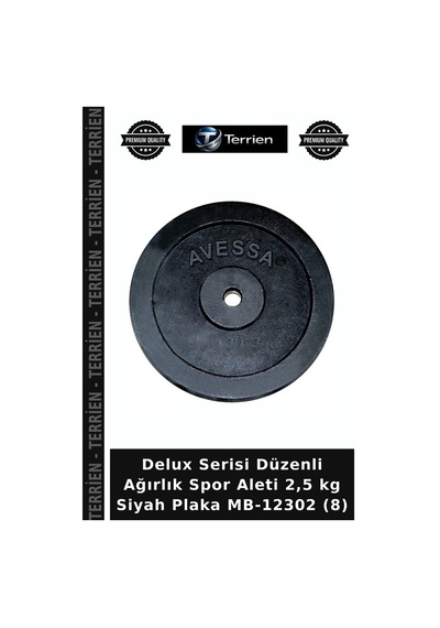 Delux Serisi Düzenli Ağırlık Spor Aleti 2,5 Kg Siyah Plaka Mb-12302 8