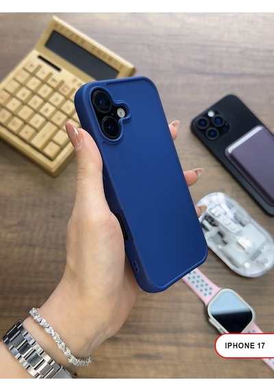 Apple iPhone 17 Uyumlu Kamera Korumalı Darbeye Dayanıklı Renk Atmayan Keep Silikon Kılıf Lacivert