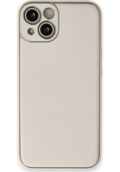 Apple  Uyumlu  iPhone 14 Plus Kılıf Coco Deri Silikon Kapak Beyaz,