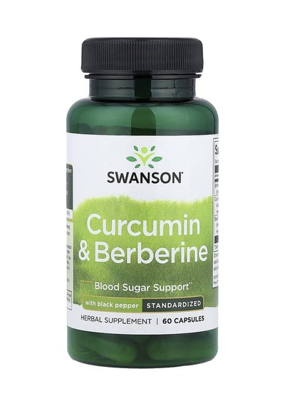 Swanson Vitamins, Curcumin & Berberine With Black Pepper, 60 Capsules