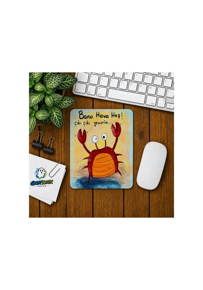 Komik Yengeç Baskılı Oyuncu Mousepad 0132