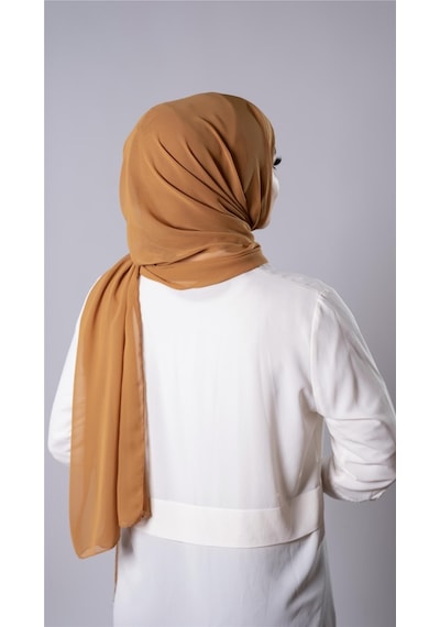 Hürrem Bone Hardal Pratik Hazır Geçmeli Şal Şifon Kumaş Hijab Bone 3009 43