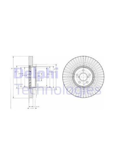 DELPHI BG9105 FREN DİSKİ (5D 315,8MM) SUBARU FORESTER LEGACY IV 0