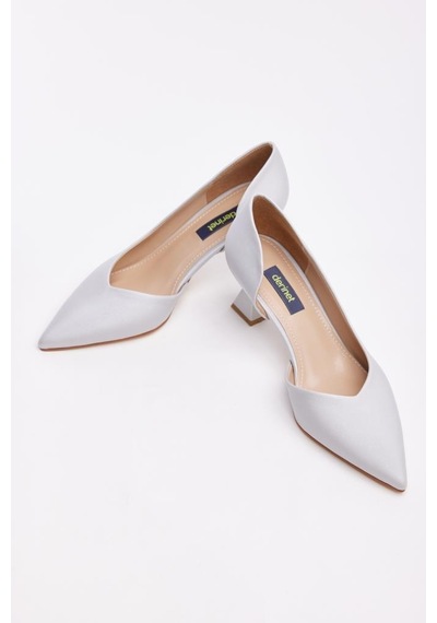 Derinet Kısa Topuk Saten Kadın Stiletto 001