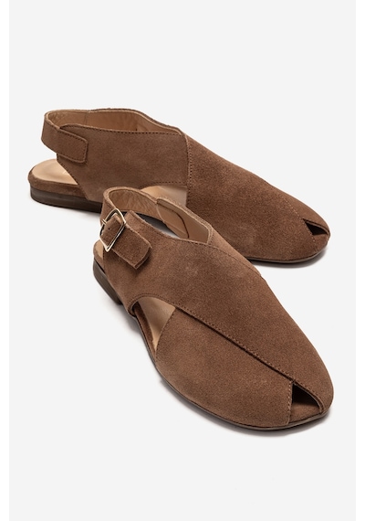 Luvishoes Monaro Toprak Süet Hakiki Deri Kadın Sandalet