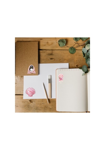 36 Adet Seyahat, Yaz Ve Deniz Temalı Pinky Sticker Seti - Etiket Seti Sketchbook Pembe