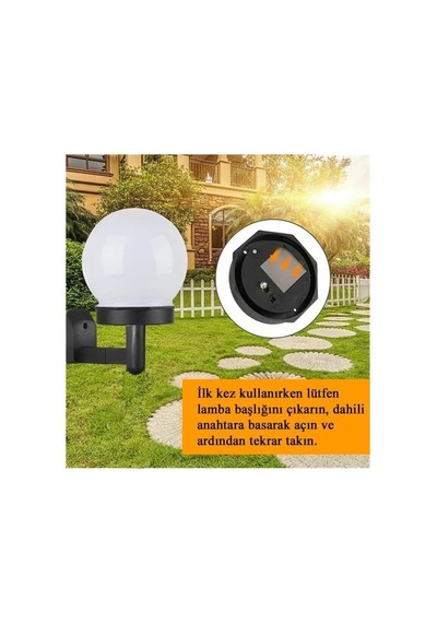 Solar Bahçe Lambası Beyaz - Güneş Enerjili Duvar Armatür