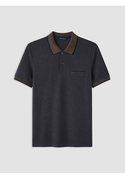 Lcwaıkıkı Classic Kahverengi Polo Yaka Erkek Dokulu Tişört