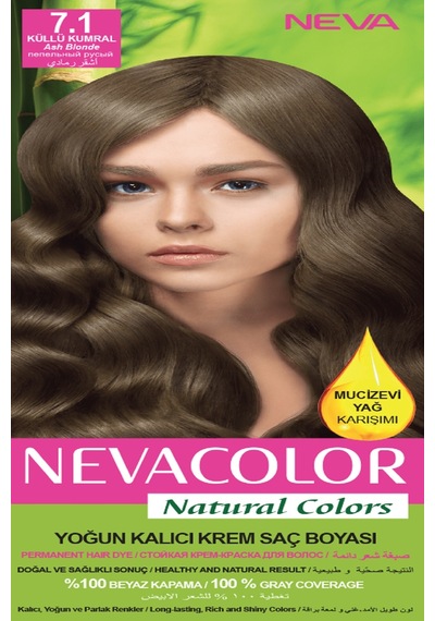 Neva Color Natural Colors 7.1 Küllü Kumral - Kalıcı Krem Saç Boyası Seti