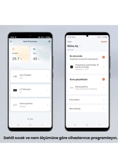 Tuya Uyumlu Dahili Sıcaklık Ve Nem Sensörlü Wifi Ir Kumanda Wak-02p