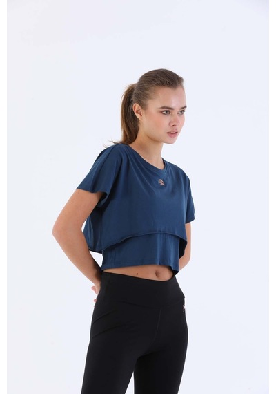 Maraton Sportswear Comfort Kadın Bisiklet Yaka Kısa Kol Basic Navymelanj Crop Top 20868 Navy Lacivert Maraton Sportswear Comfort Kadın Bisiklet Yaka Kısa Kol Basic Navymelanj Crop Top 20868 Navy Lacivert