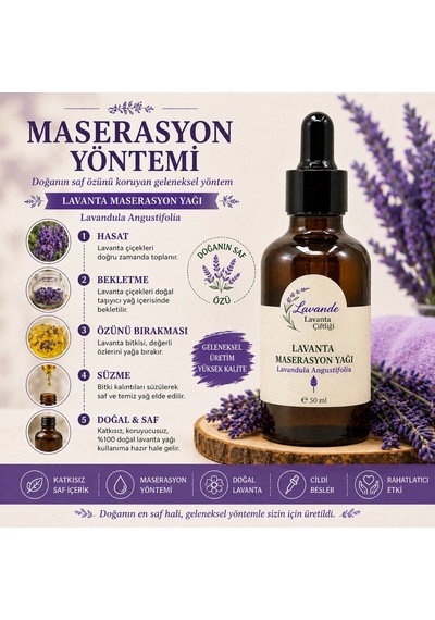 Lavande Lavanta Çiftliği Lavanta Maserasyon Masaj Yağı 50 ML