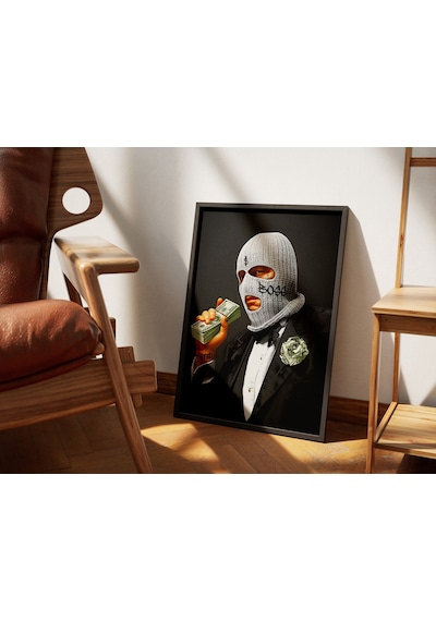 Klasik Sanat Vandalized Ahşap Siyah Çerçeveli Tablo Poster Pop Art