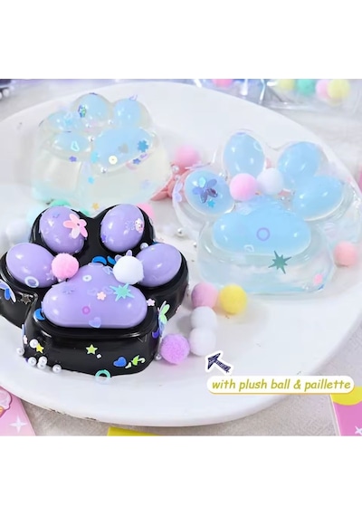 Kedi Patisi Squishy Işıklı Şeffaf Sukuşi Taba Skuşi Stress Oyuncağı Diğer