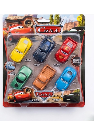 Cars 6 Lı Mini Araba Seti Renkli Karakter Araçlar Çocuk Koleksiyon Ve Oyun Seti