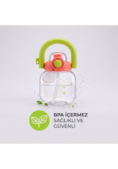 Büro Ev Ofis Hediyesi İçin 600ml Sızıdrmaz Kapaklı Sporcu Matarası Gri