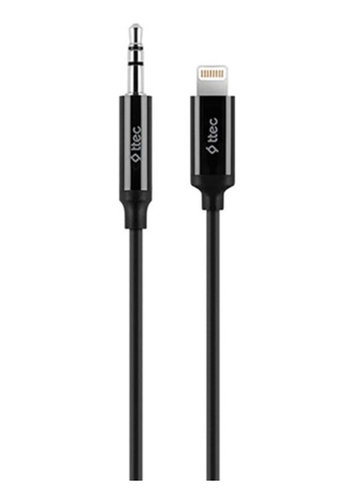 Aux To Lightning Apple Uyumlu iPhone Ses Kablosu 100 Cm, 1 Metre Siyah 2 Yıl Yüksek Kalite - 2dk42