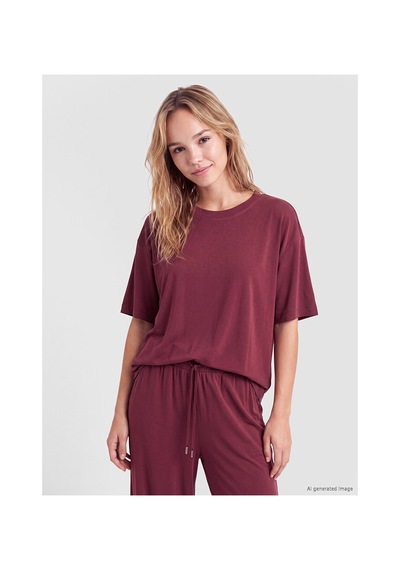 Lcw Dream Bordo Bisiklet Yaka Kadın Pijama Takımı