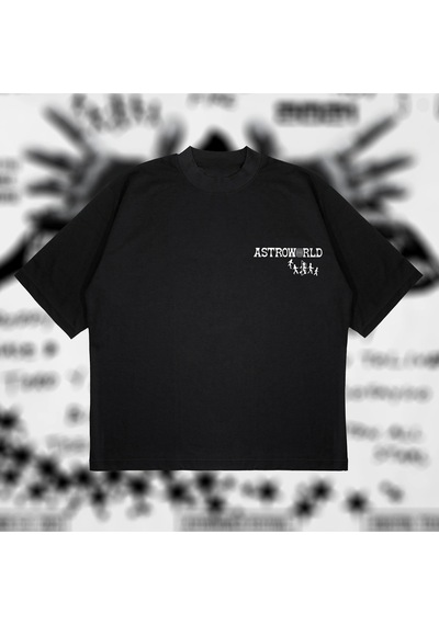 Startmore Astroworld Oversize Unisex Pamuklu Nefes Alan Kalın Kumaşlı Siyah