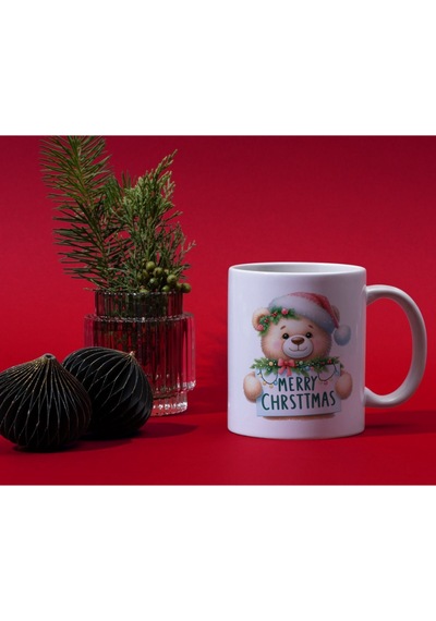 Yılbaşı Temalı Kupa Bardak Hediyelik Yılbaşı Kupa Noel Kupa Beyaz