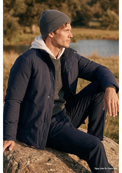 Ac&Co / Altınyıldız Classics Erkek Lacı Standart Fit Normal Kesim Dik Yaka Fermuarlı Fleto Cepli Kaban Laci Ac&Co / Altınyıldız Classics Erkek Lacı Standart Fit Normal Kesim Dik Yaka Fermuarlı Fleto Cepli Kaban Laci