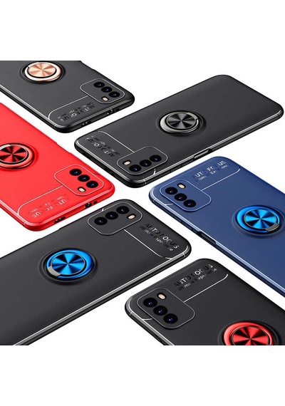 Xiaomi Poco M3 Kılıf Zore Ravel Silikon Kapak Siyah-Kırmızı