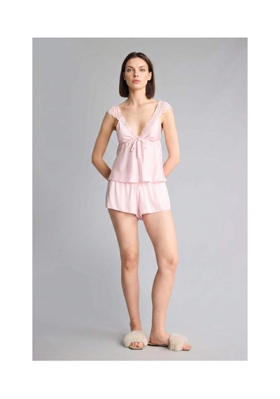Defacto Regular Fıt Askılı 2li Saten Açık Pembe Pijama Takımı H0363ax26smpn648 Pembe-pn648