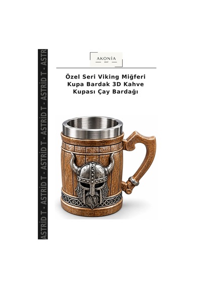 Özel Seri Viking Miğferi Kupa Bardak 3d Kahve Kupası Çay Bardağı