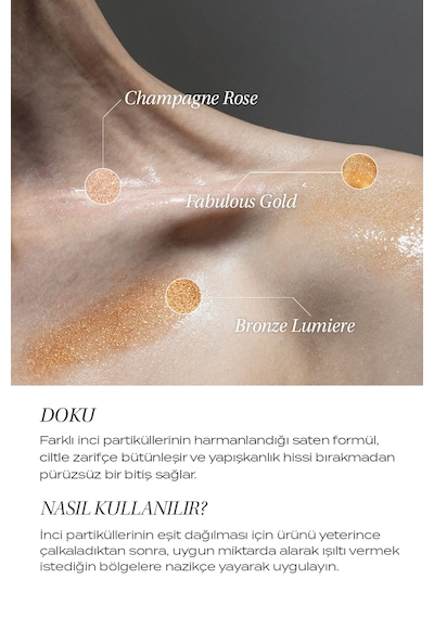 İnce Dokulu, Renkli Ve Işıltılı Vücut Yağı Kundal Satin Glow Shimmer Oil Bronze Lumiere