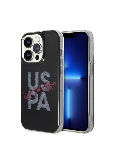 Apple iPhone Uyumlu 15 Pro Max Kılıf U.s. Polo Assn.  Lisanslı Simli Parlak Alfabe Tasarım Kapak