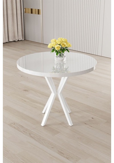 Canisa Agnes Serisi 90x90 Yuvarlak Beyaz Masa Takımı Ve 4 Siyah Sandalye Masa Beyaz Sandalyeler Siyah Canisa Agnes Serisi 90x90 Yuvarlak Beyaz Masa Takımı Ve 4 Siyah Sandalye Masa Beyaz Sandalyeler Siyah
