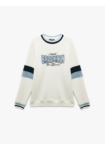 Koton Şardonlu Uzun Kollu Bisiklet Yaka Renk Bloklu Kolej Baskılı Sweatshirt Beyaz 6wam70029mk Beyaz Koton Şardonlu Uzun Kollu Bisiklet Yaka Renk Bloklu Kolej Baskılı Sweatshirt Beyaz 6wam70029mk Beyaz