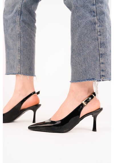 Esatsani Siyah Rugan Sivri Burun 9 Cm Topuklu Ponci Stiletto Kadın Ayakkabı Siyah Rugan Esatsani Siyah Rugan Sivri Burun 9 Cm Topuklu Ponci Stiletto Kadın Ayakkabı Siyah Rugan