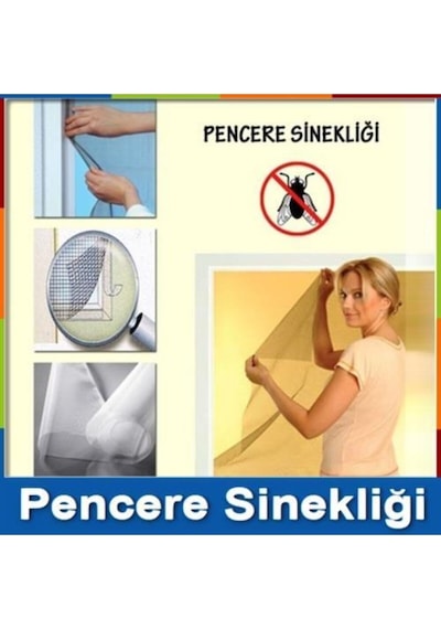 Pencere Sinekliği Sivri Sinek Önleyici File Çırtlı Bant Seti Takımı 130 Cm X 150 Cm Polyester
