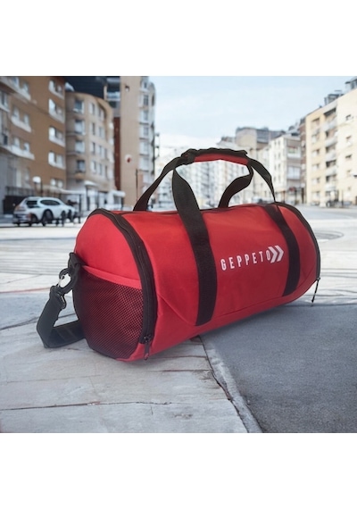 My Geppeto Bag Unisex Fitness Silindir Spor Çantası Kırmızı