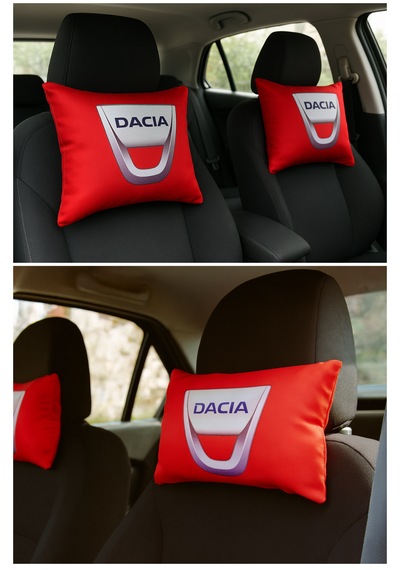 Dacia Logolu Kırmızı Seyahat Boyun Yastığı 2 Li + Araç Ayna Askısı Konforlu Ve Şık Oto Aksesuar Kırmızı