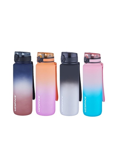 Fiftyfifty 1000ml Büyük Boy Çift Renk Softtouch Ff Collection Tritan Su Matarası Pembe-yeşil