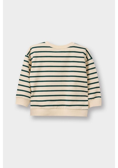 Defacto Erkek Bebek Regular Fit Bisiklet Yaka Çizgili Sweatshirt Kumaşı Sweatshirt E0280a526spbg319 Bej-bg319