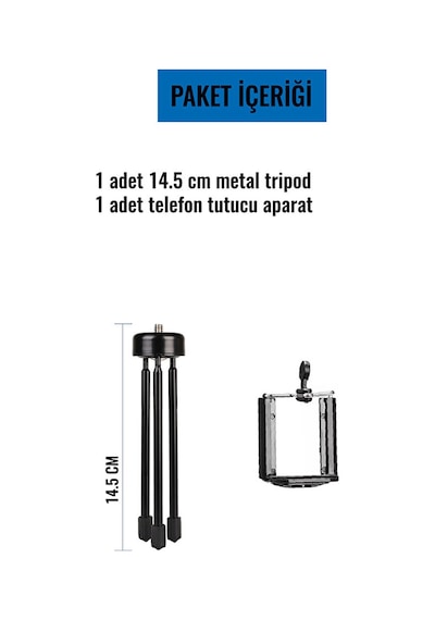 15 Cm Metal Tripod Telefon Tutucu Kamera İçin Mini Tripod Selfie