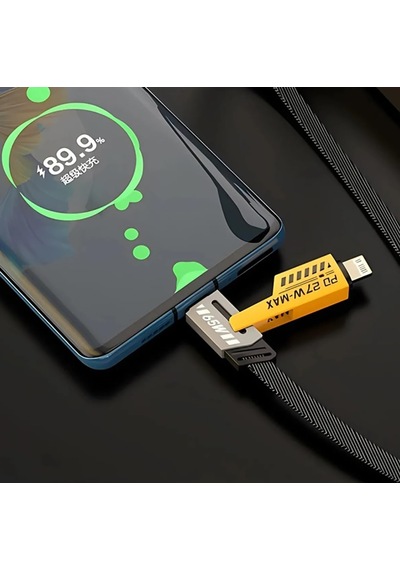 Divex 4 İn 1 Çoklu Usb Şarj Kablosu: 100 Cm, Type C To Lightning Örgü Şarj Kablosu Usb A/usb C 65w Tip C/27w Pd Her Diğer
