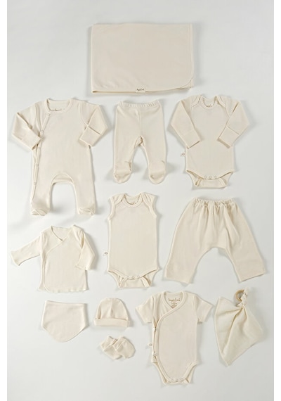Tinylamb Natural Organik Yenidoğan Hastane Çıkışı - 12 Parça Krem