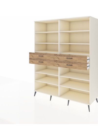 Kronos Gardrop 10 Raflı 4 Çekmeceli 176x59x221 Aytaşı-aytaşı/çam Aytaşı/çam