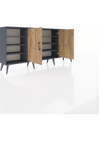 Arges Konsol 9 Raflı 2 Kapaklı 176x30x83 Antrasit-çam/antrasit Çam/antrasit Arges Konsol 9 Raflı 2 Kapaklı 176x30x83 Antrasit-çam/antrasit Çam/antrasit