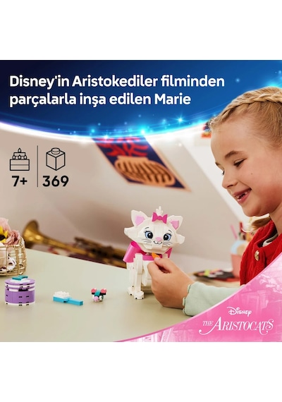 LEGO® ǀ  Disney Aristokediler Sevimli Marie 43286 – 7 Yaş ve Üzeri Çocuklar için Aksesuarlar İçeren Oyuncak Yapım Seti (369 Parça)
