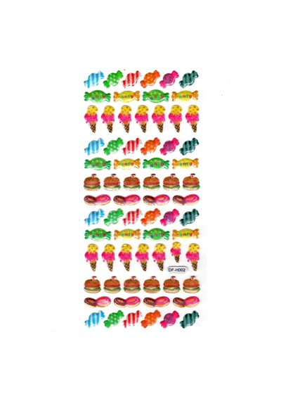 Işıltılı Sticker Kabartmalı Stiker Defter Planlayıcı Etiket Dfh002 -18x9cm - Şeker Dondurma