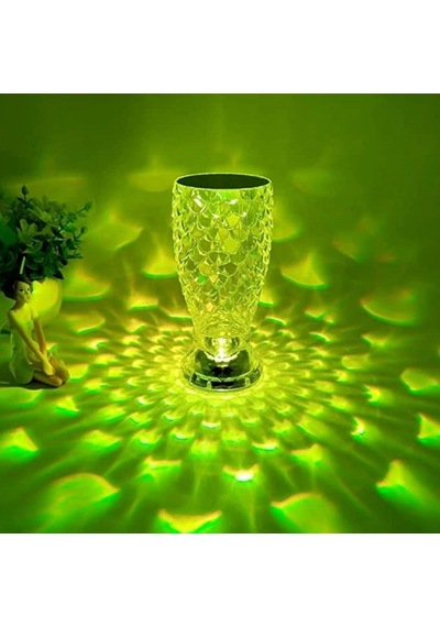 Kristal Akrilik Led Balık Süzgeç Formlu Usb Şarj Edilebilir Kumandalı Işık Modlu Masa Üstü .